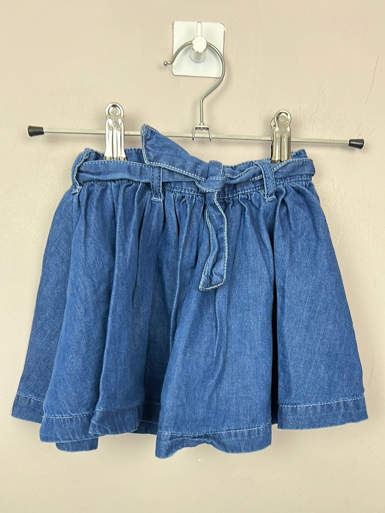 Second hand baby Next chambray skirt with waist tie 12-18m