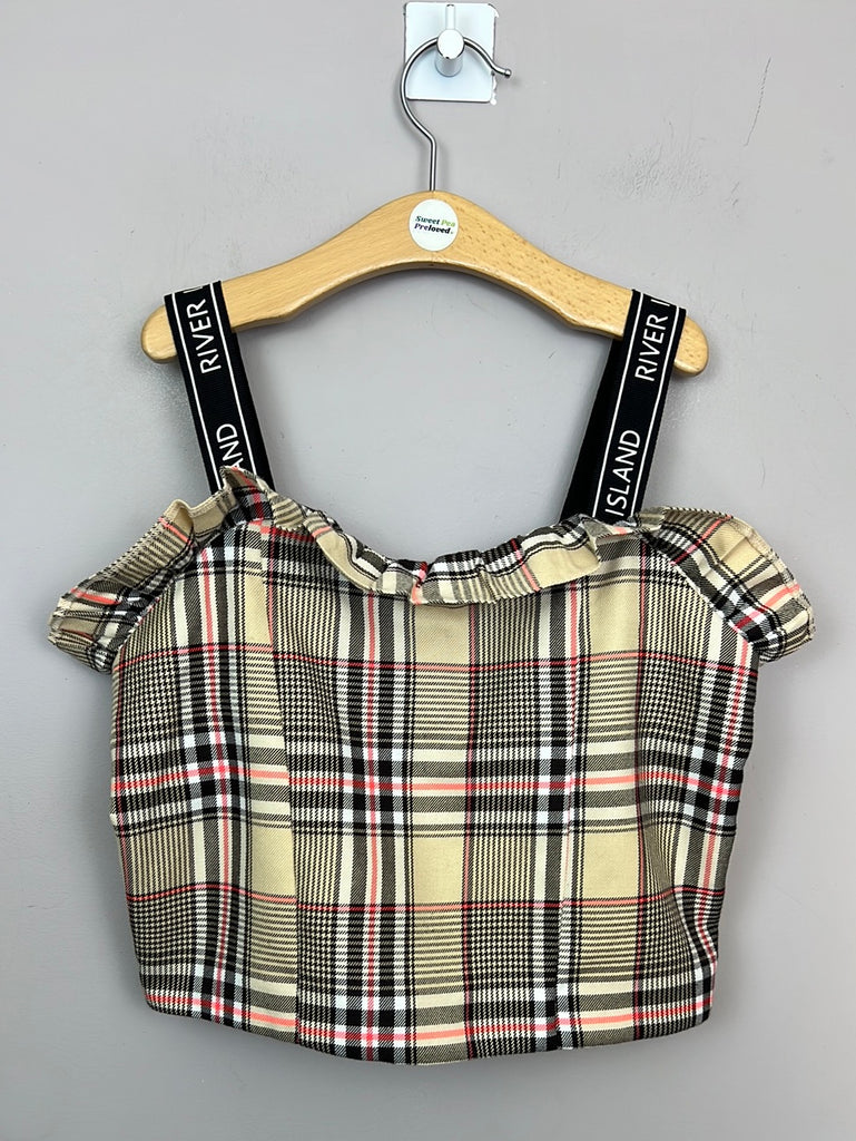 Second Hand Kids River Island Tan Check Top 11-12y