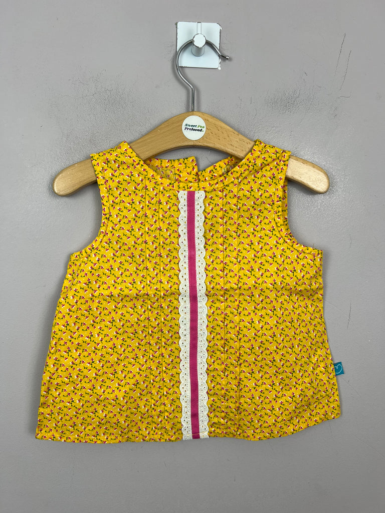  Little Bird Yellow Pleated Front Top 12-18m -  Sweet Pea Preloved