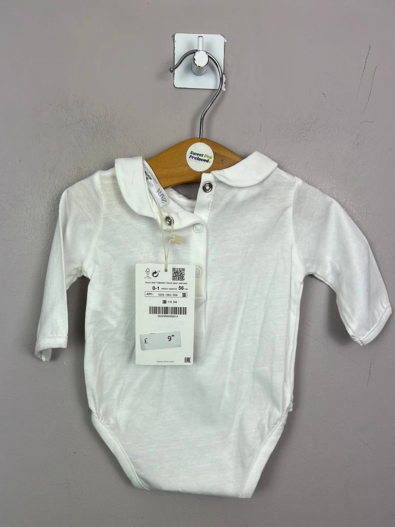 Secondhand baby 0-1m Zara white collared bodysuit