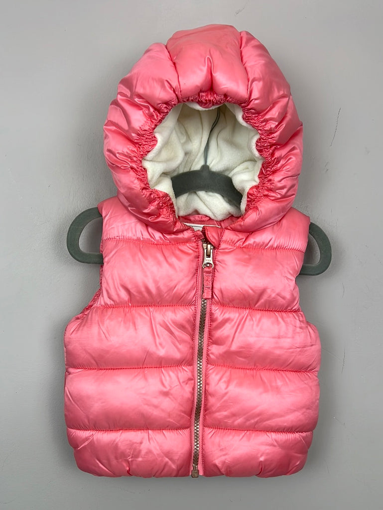 Second Hand Baby Next pink shine hooded gilet 9-12m