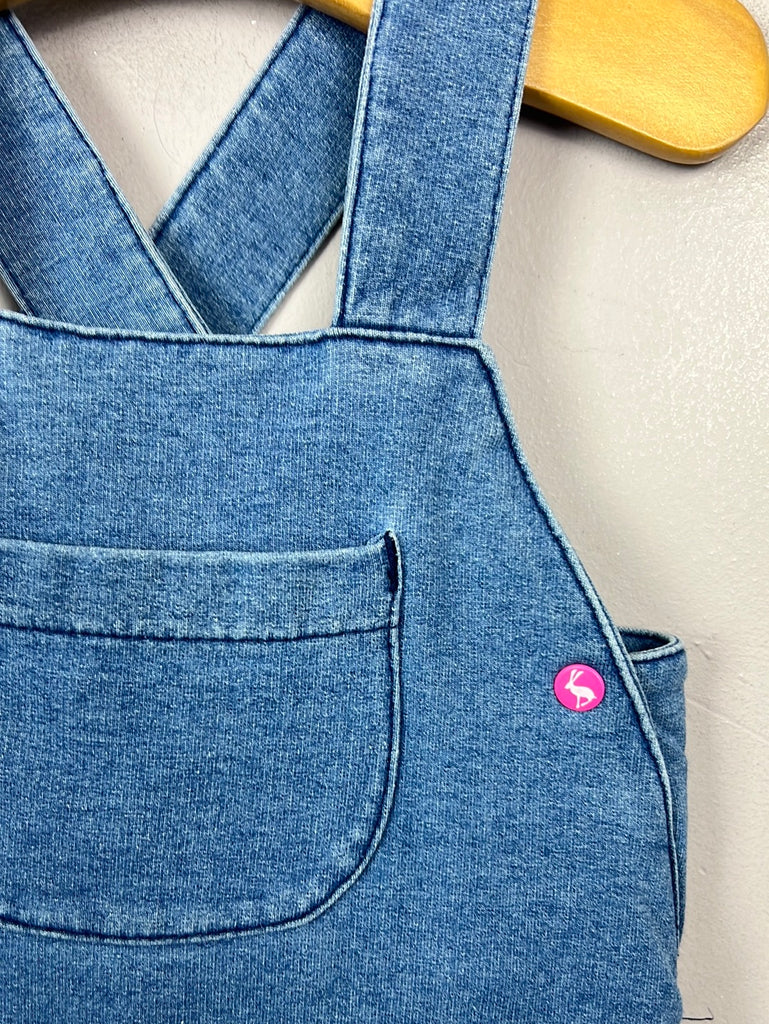 Secondhand baby Joules stretch denim pinafore dress 0-3m