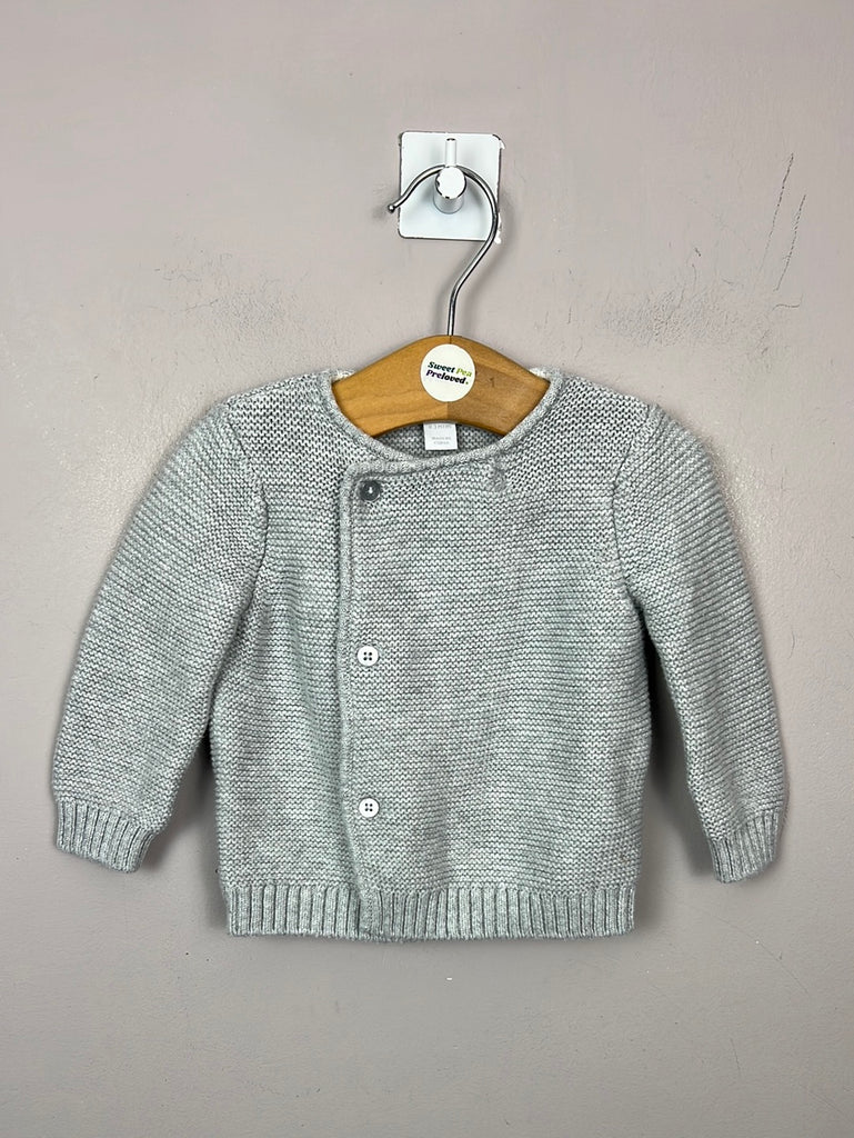 Pre Loved Baby Little White Company grey cardigan 0-3m