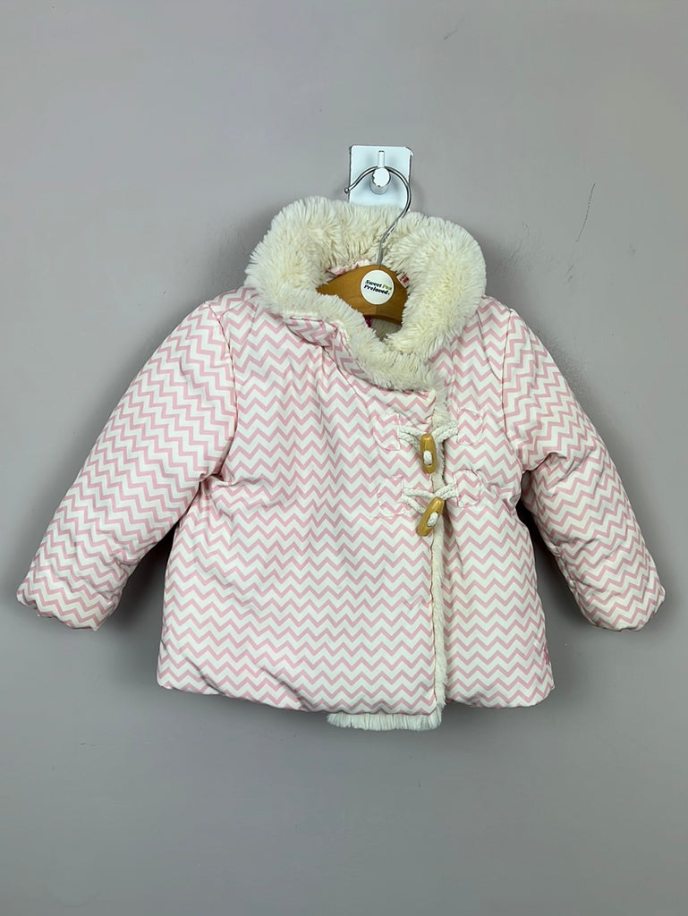 Pre loved baby Joules zig zag fleece lined jacket 6-9m