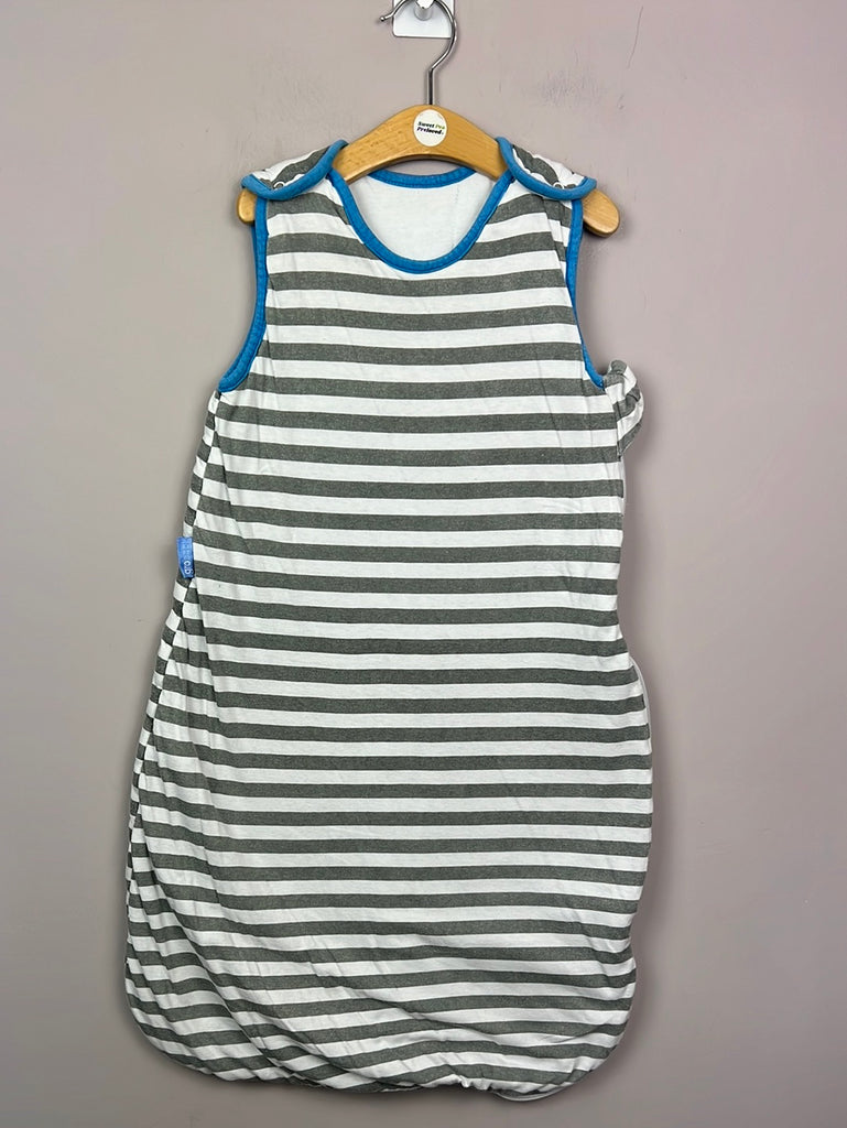 Pre Loved Baby Grobag grey stripe blue trim sleeping bag 6-18m 2.5 tog