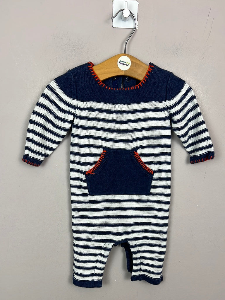 1m Next navy stripe knitted romper - Sweet Pea Preloved