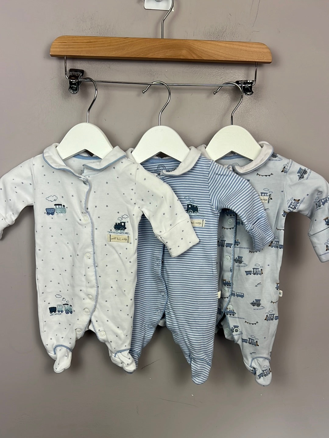 First Size Next Collared Train Sleepsuits – Sweet Pea Preloved Clothes