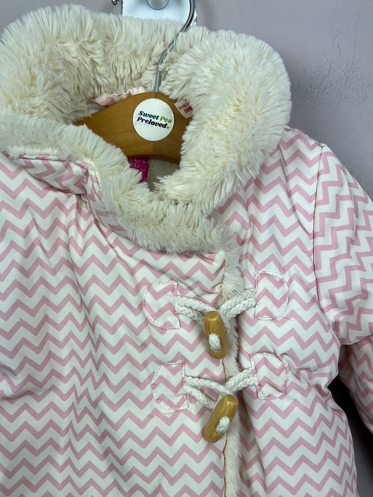 Secondhand baby Joules zig zag fleece lined jacket 6-9m