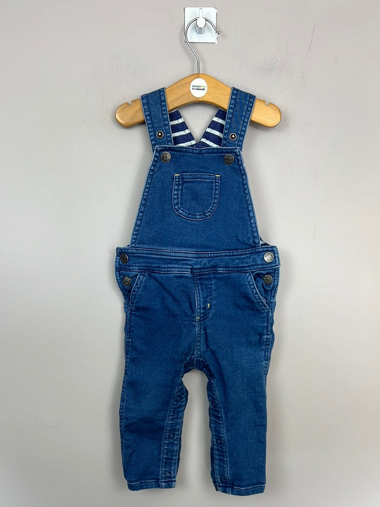 Pre Loved Baby Boden stretch denim dungarees 6-12m