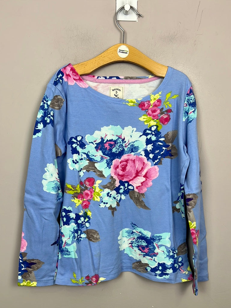 Pre Loved Childrens Joules blue floral harbour top 9-10y