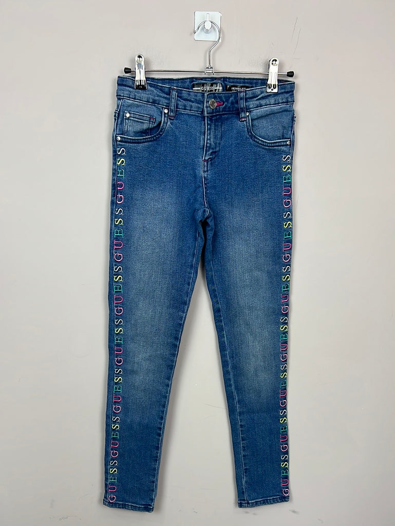 Secondhand designer Guess embroidered skinny jeans 12y