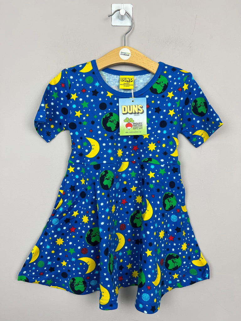 2y DUNS organic cotton skater dress MOTHER EARTH/BLUE - Sweet Pea Preloved Clothes
