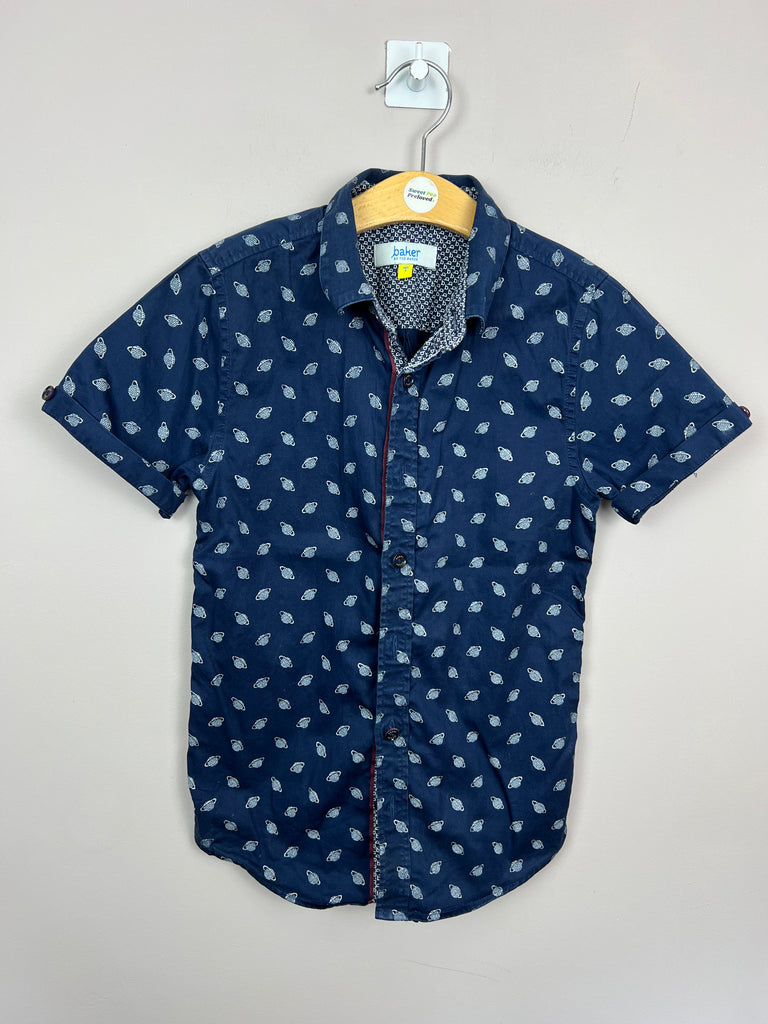 9y Baker navy planets shirt - Sweet Pea Preloved Clothes