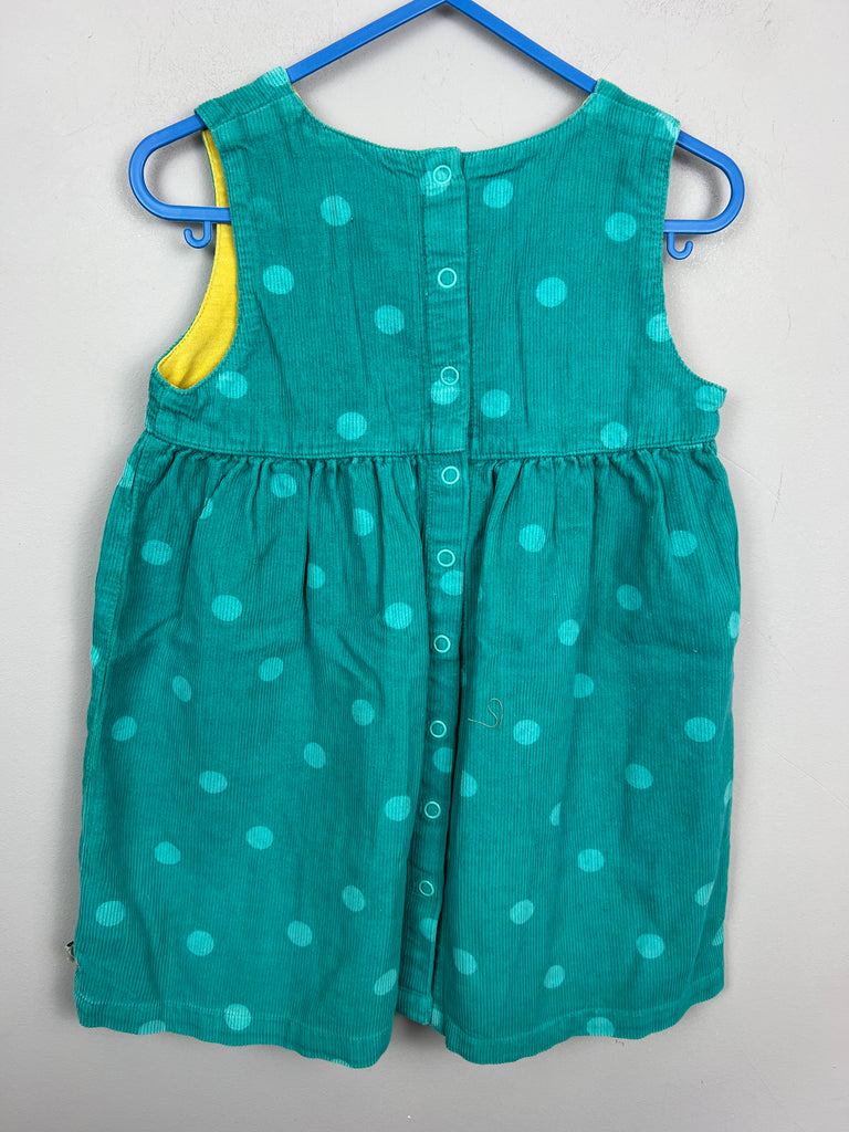 Secondhand Organic baby Frugi teal cord giraffe dress
