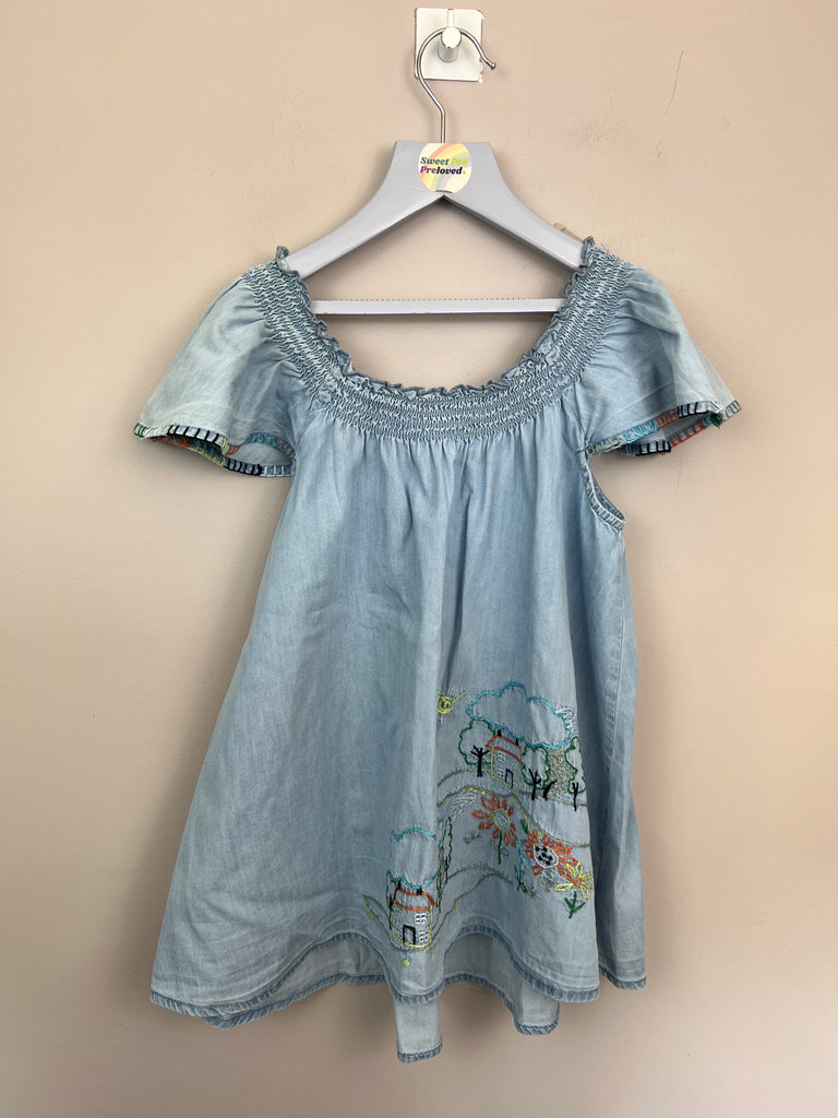Second Hand Next cottage garden embroidered chambray dress