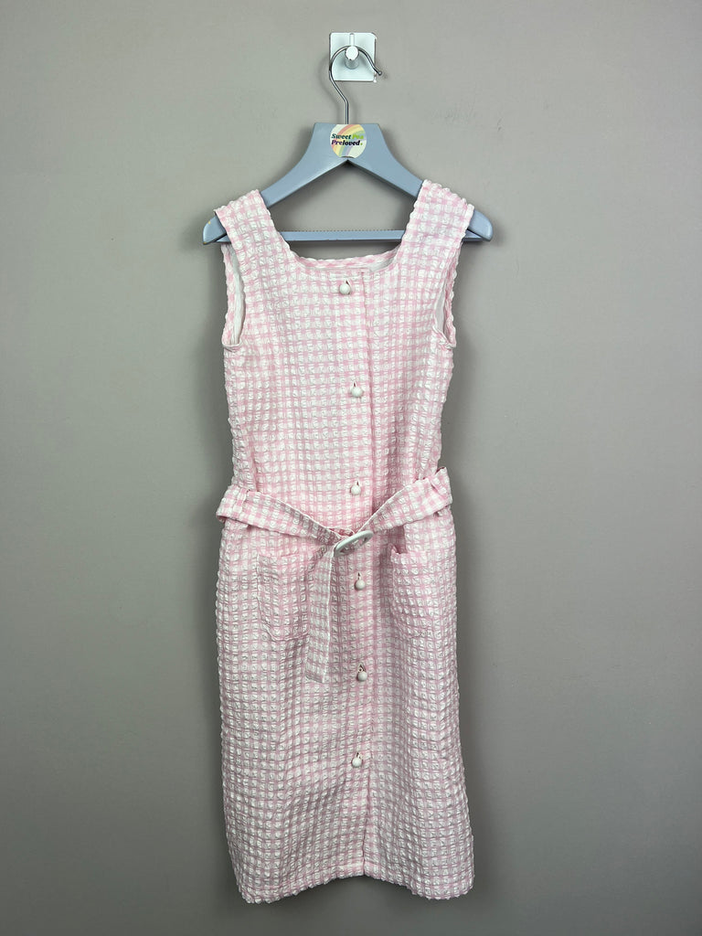 9-10y Solid & Striped pink seersucker dress - Sweet Pea Preloved Clothes