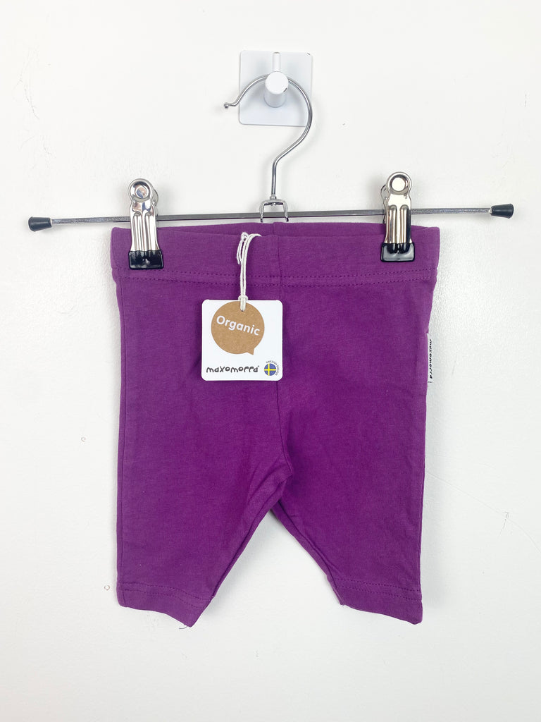 Scandi baby Maxomorra purple leggings BNWT 44cm - Sweet Pea Preloved Clothes