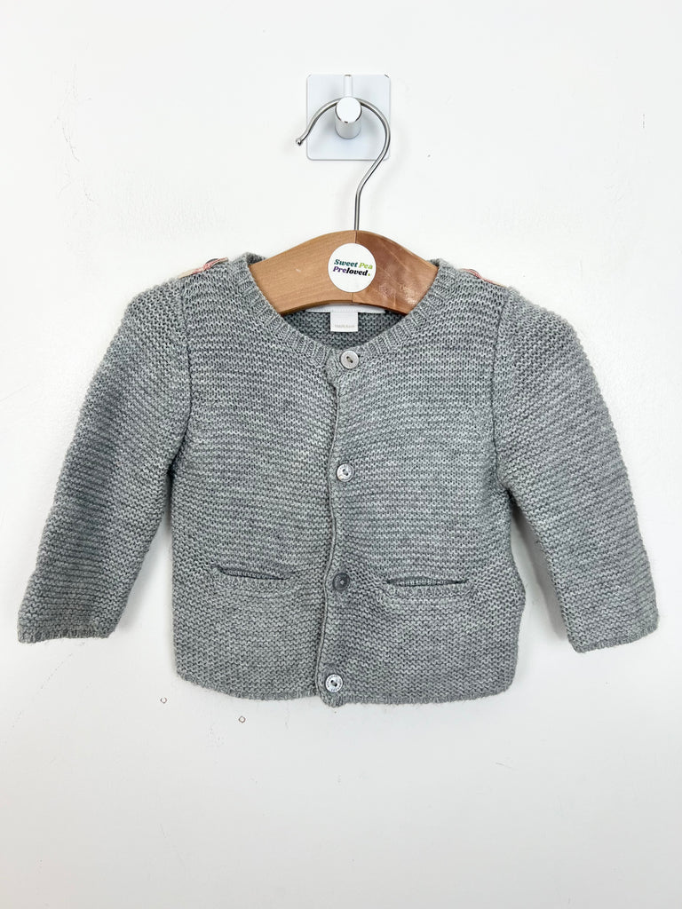 1m Burberry Grey Garter Knit Cardigan - Sweet Pea Preloved Clothes