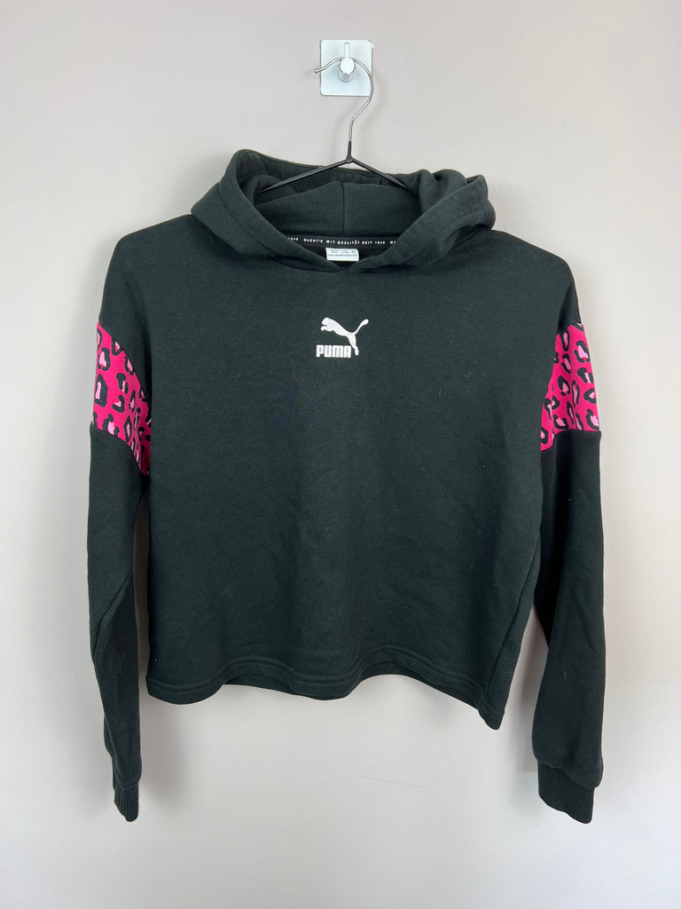 Second Hand Girls Puma black/pink crop hoodie - Sweet Pea Preloved Clothes
