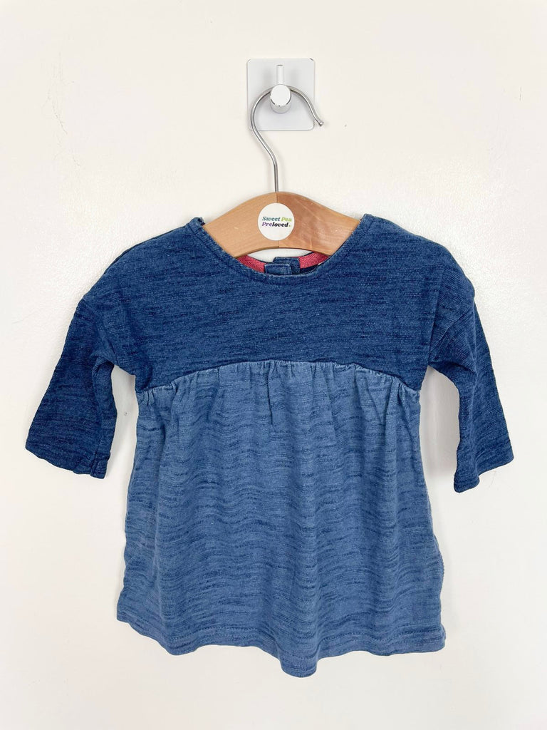 0-3m Next 2 tone denim look jersey dress - Sweet Pea Preloved Clothes