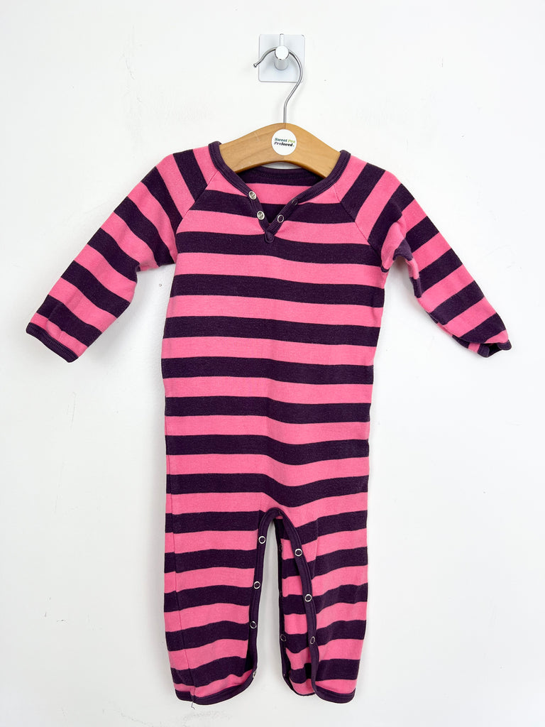 3-6m Katvig pink stripe footless sleepsuit - Sweet Pea Preloved Clothes