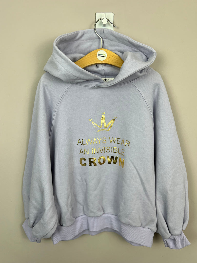 6y Petit Hailey Lilac wear your crown hoodie - Sweet Pea Preloved Clothes