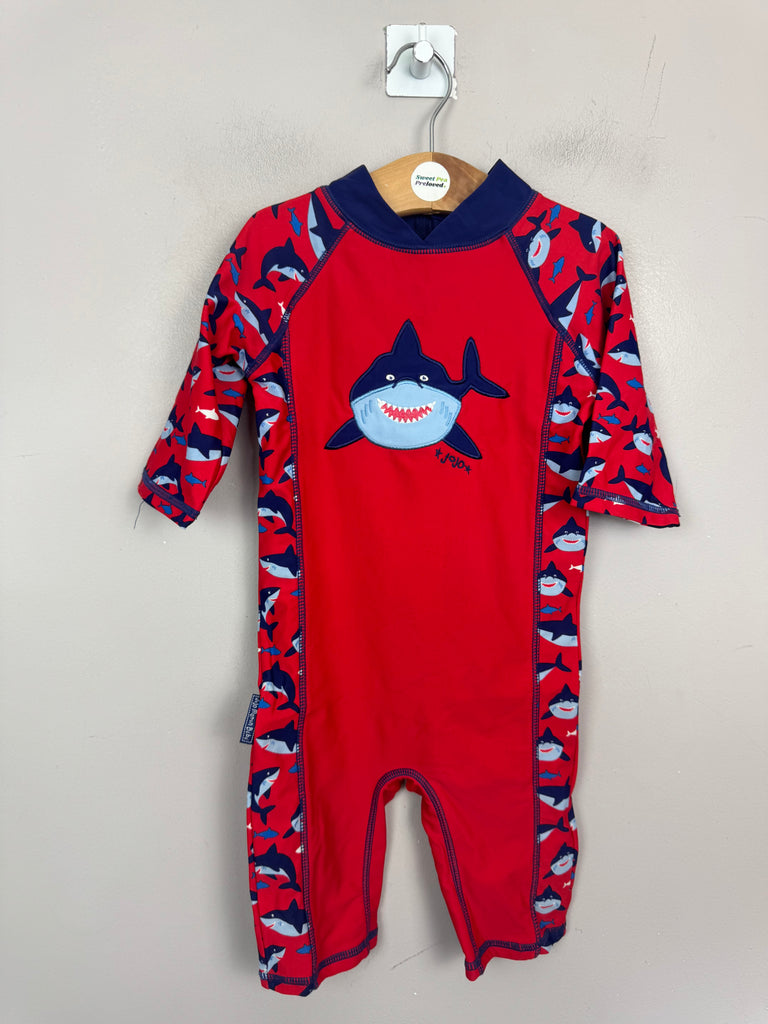 Jojo Maman Bebe Shark Sun safe swimsuit 1-2y Preloved kids