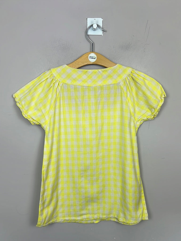 Preloved kids Miniature Yellow Check Organic Cotton Top 9y