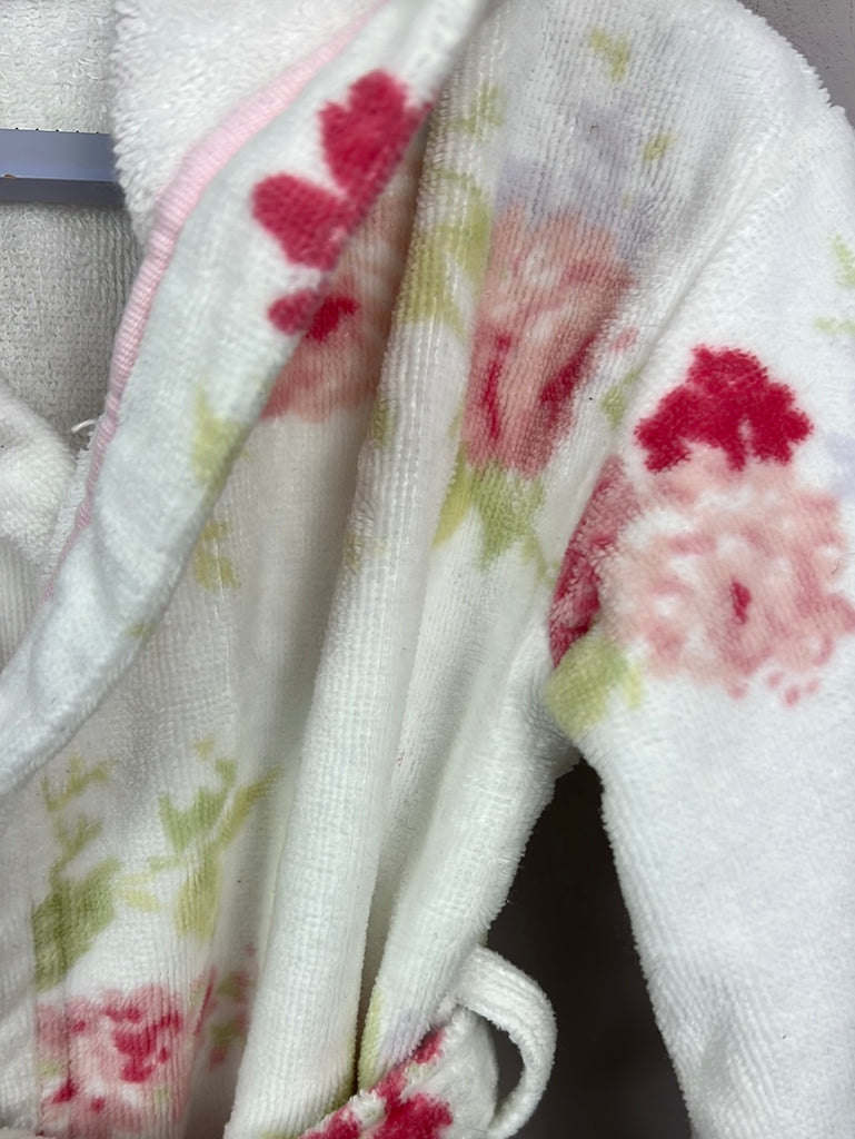 Second hand baby Little White Company Floral bath robe 18-24m