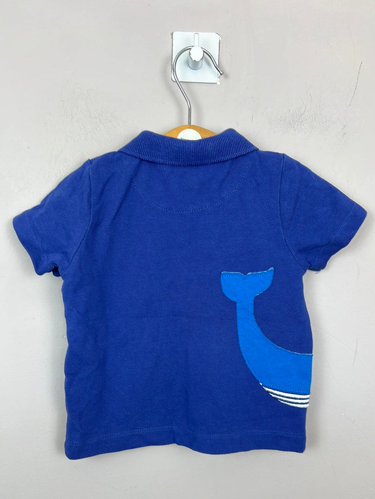 Pre Loved Baby  Boden Navy whale pique polo 6-12m