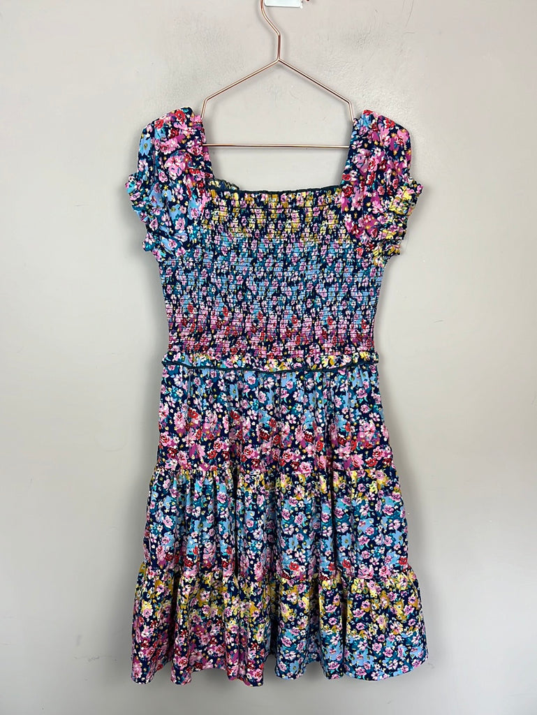 Monsoon Navy Floral Midi Dress 8y