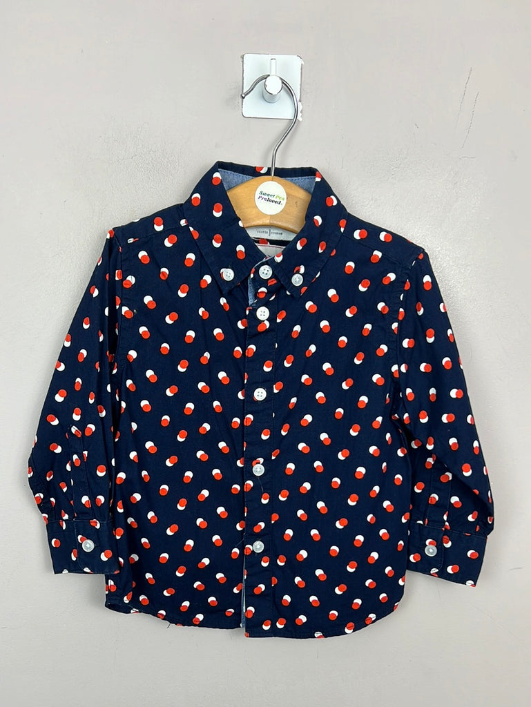 Preloved baby Jasper Conran Navy Spot shirt 12-18m