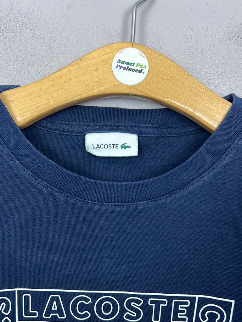 Second Hand Childrens Lacoste navy logo t-shirt 12y