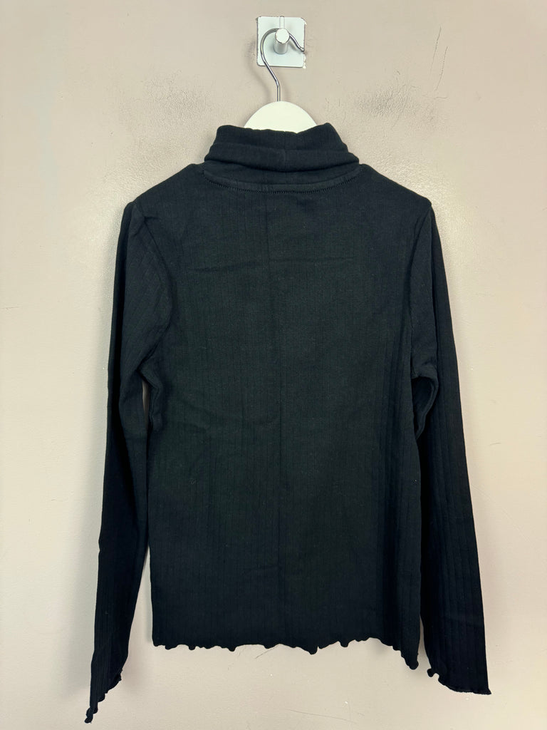 Secondhand Childrens M&S Black Ribbed Turtleneck Top 9-10y