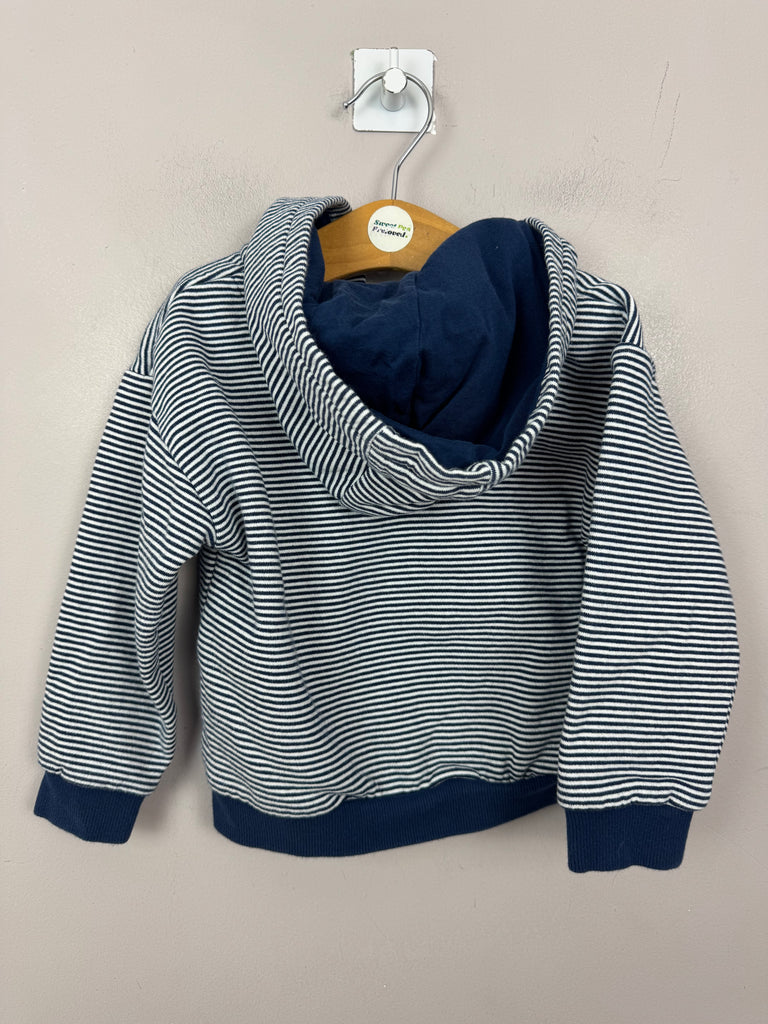 Second Hand Baby M&S Navy Stripe Hoodie 12-18m