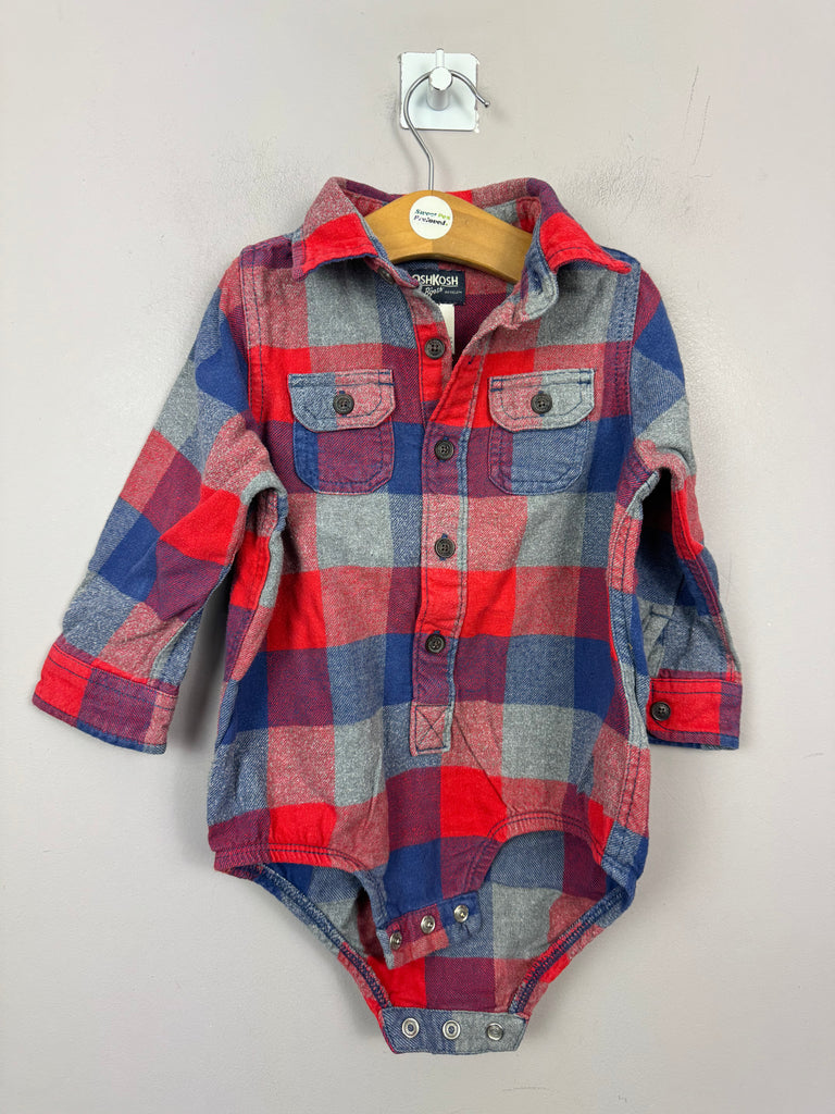 Preloved kids Oshkosh check shirt bodysuit 24m