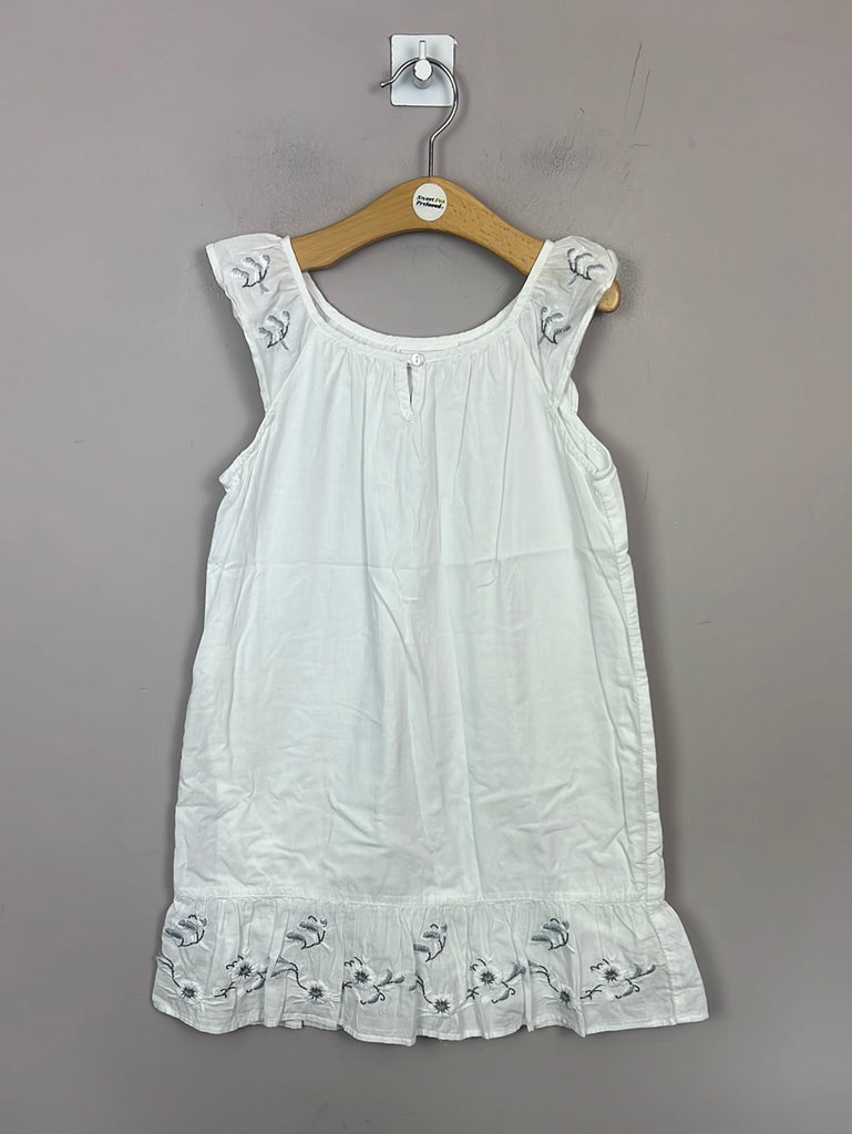 preloved kids 7-8y Little White Company white embroidered cotton dress