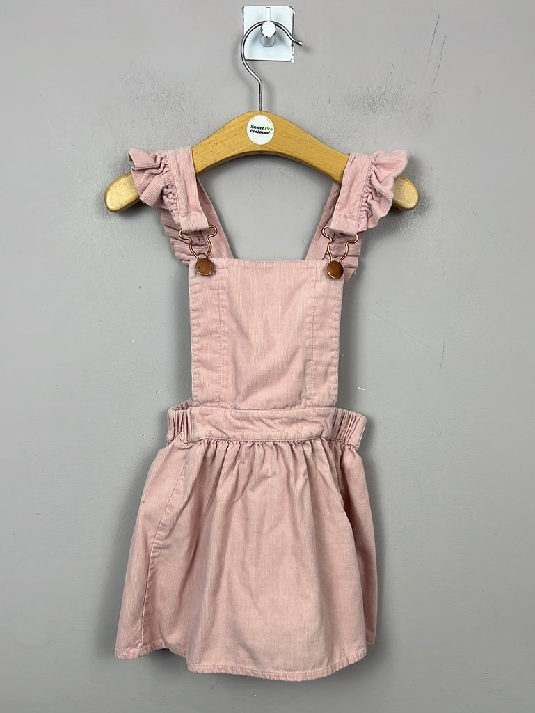 Pre Loved Baby M&S Pink Frill Needlepoint Dress 18-24m