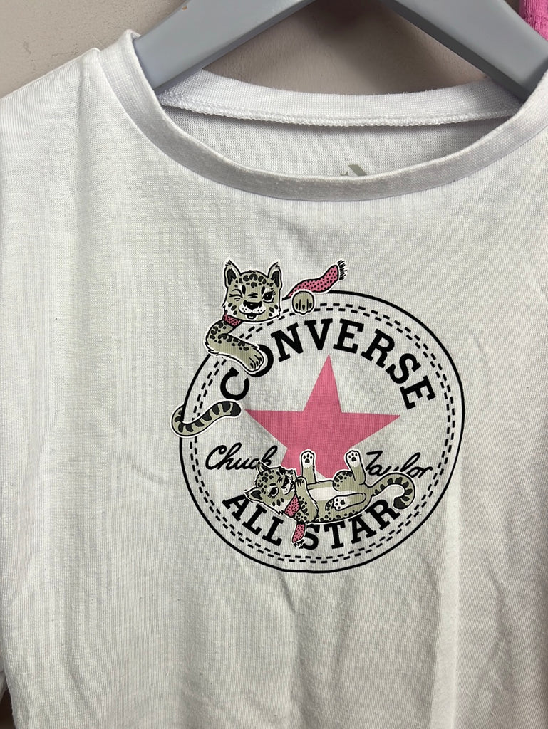 Pre loved baby Converse pink & white t-shirt set 18m