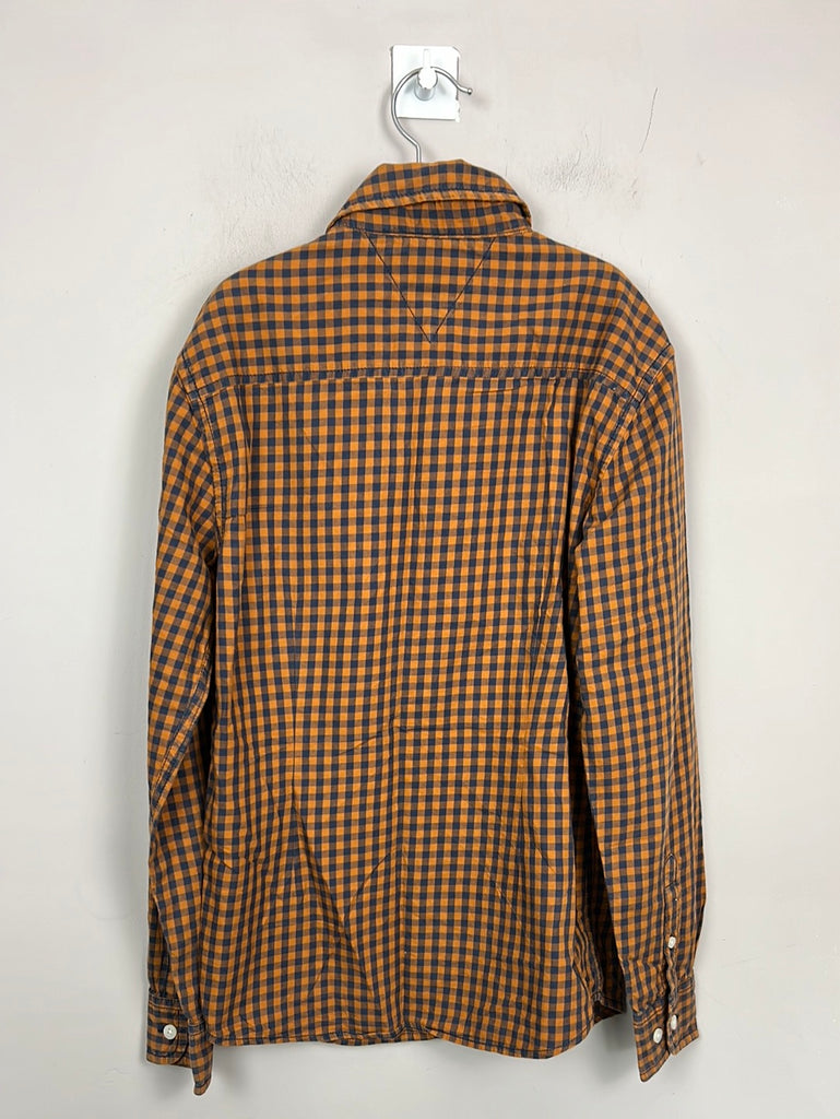 Pre loved Tommy Hilfiger tan check shirt 12y