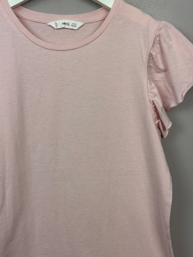 Secondhand Kids Mango pink frill sleeve t-shirt 11-12y