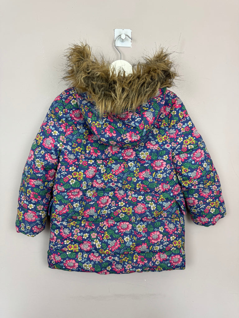 Boden Navy Floral Padded Coat 2-3y -sweet Pea Preloved Clothes 