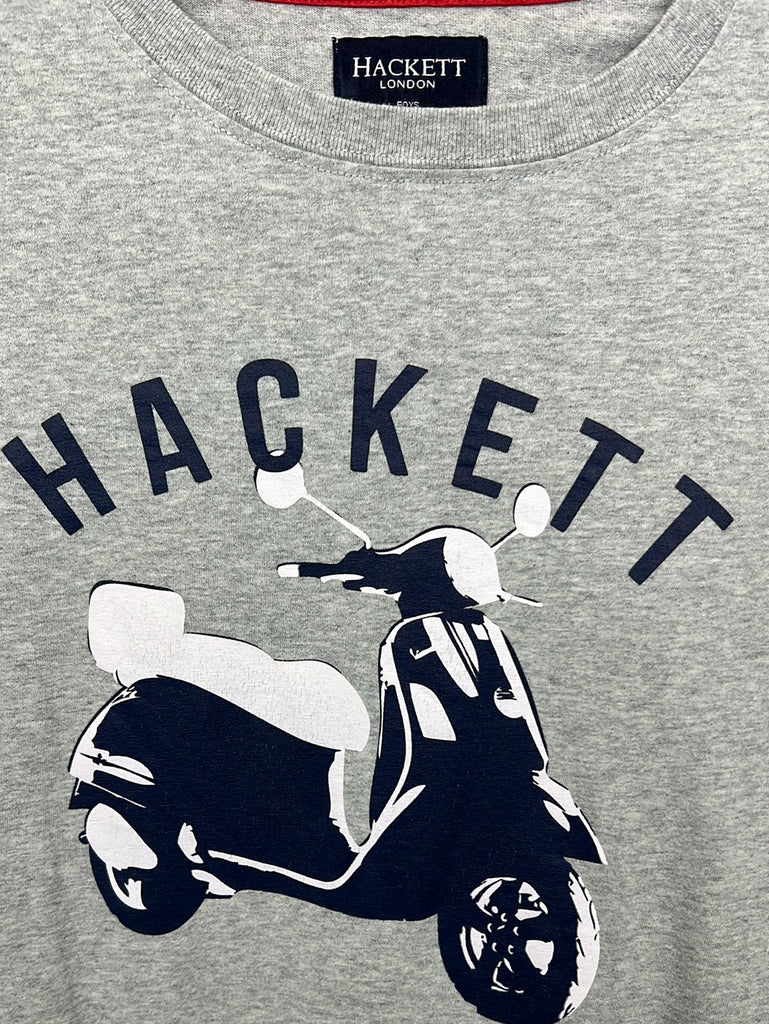 Secondhand kids Hackett grey motorcycle t-shirt 12y