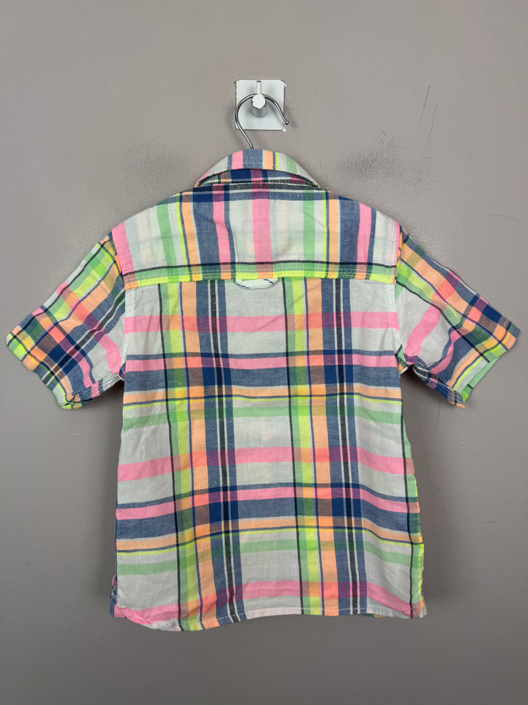 Next neon check shirt 2-3y