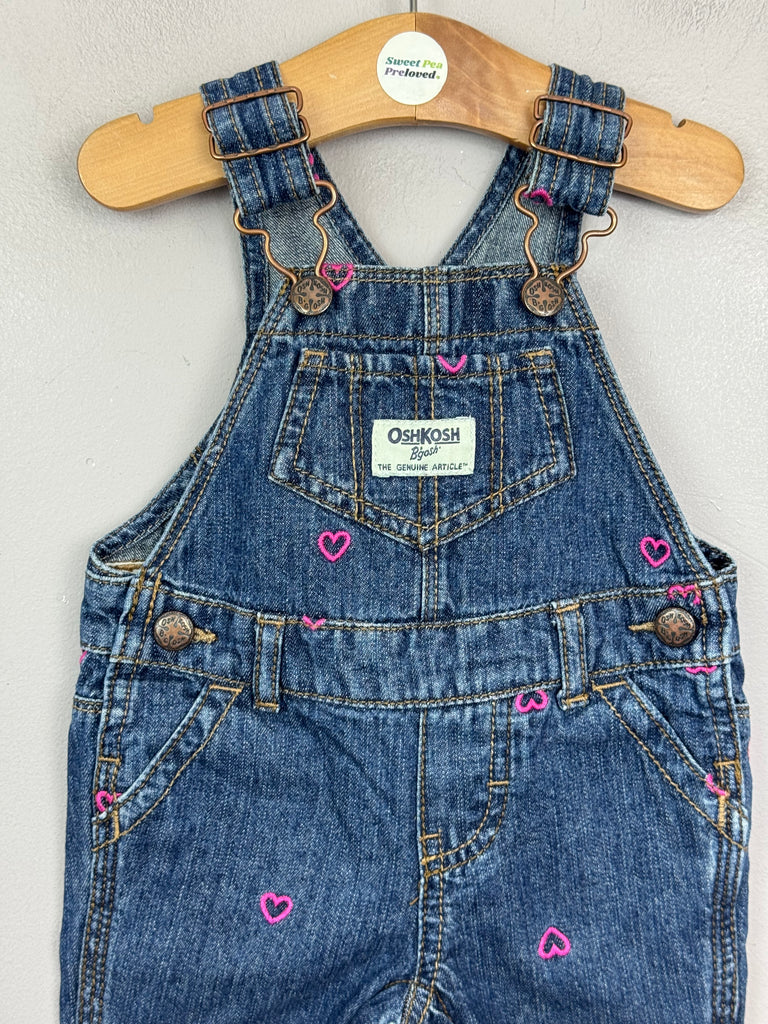 Pre Loved Baby Oshkosh Heart Embroidered Dungarees