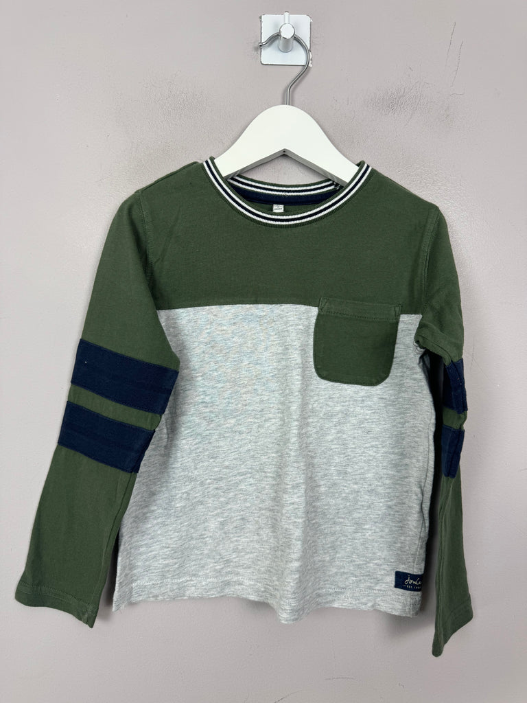 Joules Olive/Grey Long Sleeve T-shirt 4y - Sweet Pea Preloved Clothes