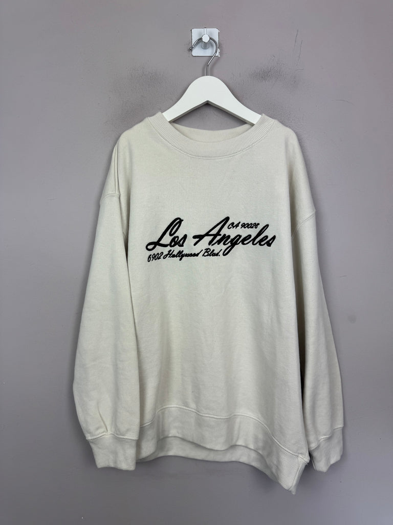 Zara Los Angeles Cream Sweatshirt 9-10y pre loved kids - sweet pea preloved 
