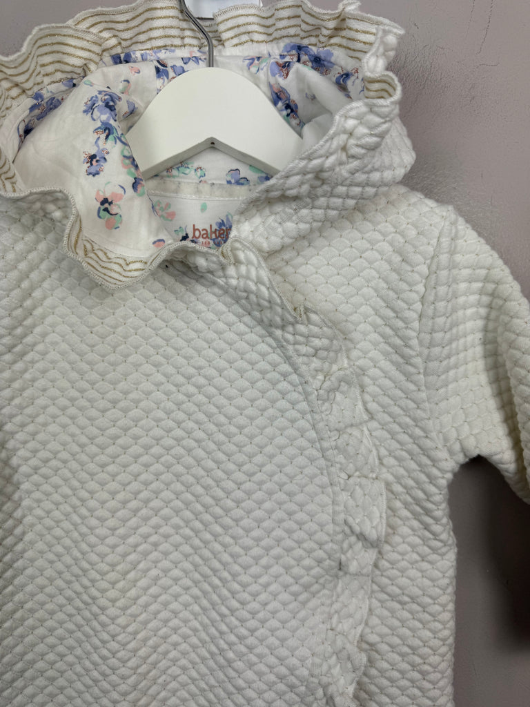 Second hand Baby Baker White Quilted Snuggle suit 12-18m