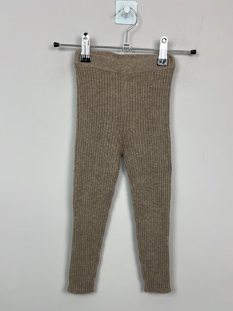 Secondhand kids Zara Knit leggings Mink 4-5y New