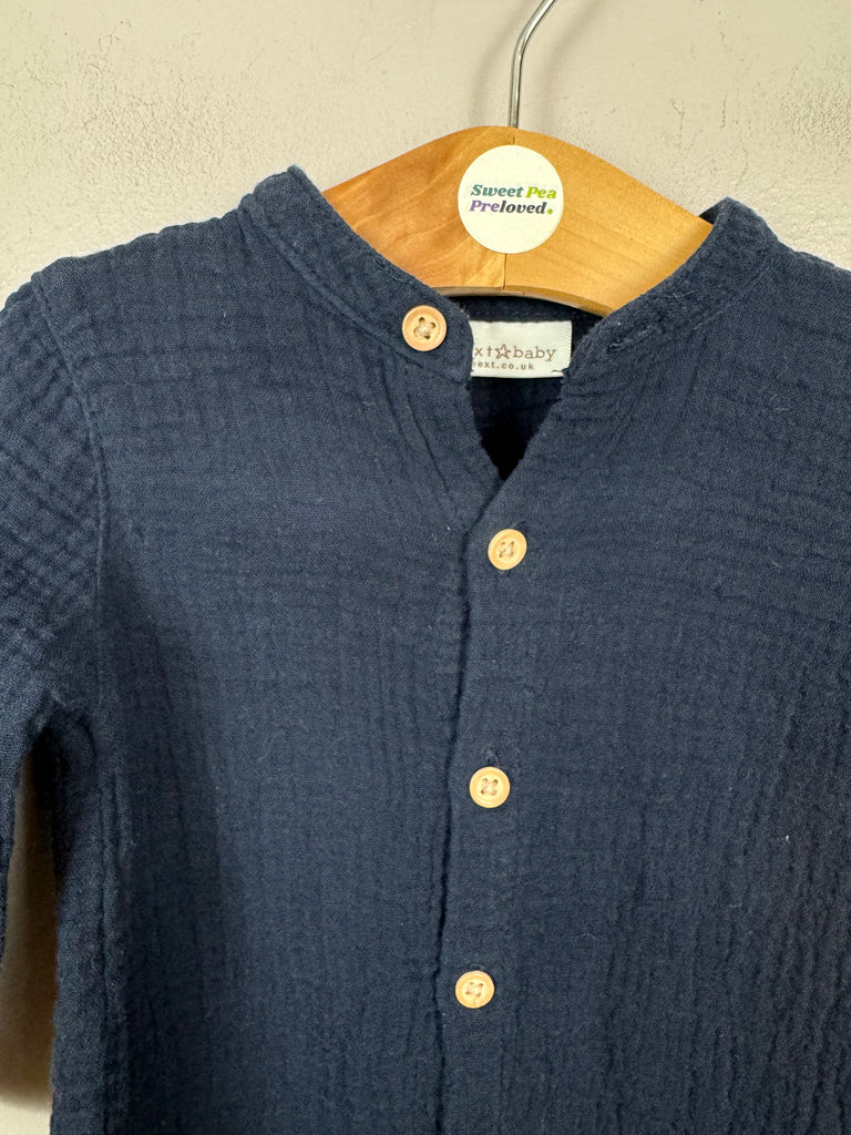 Secondhand Next navy cheesecloth shirt 3-6m